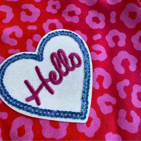 Rare Editions Toddler Girls Leopard Print Patches Dress Pink/Red NWT NEW - Picture 9 of 15